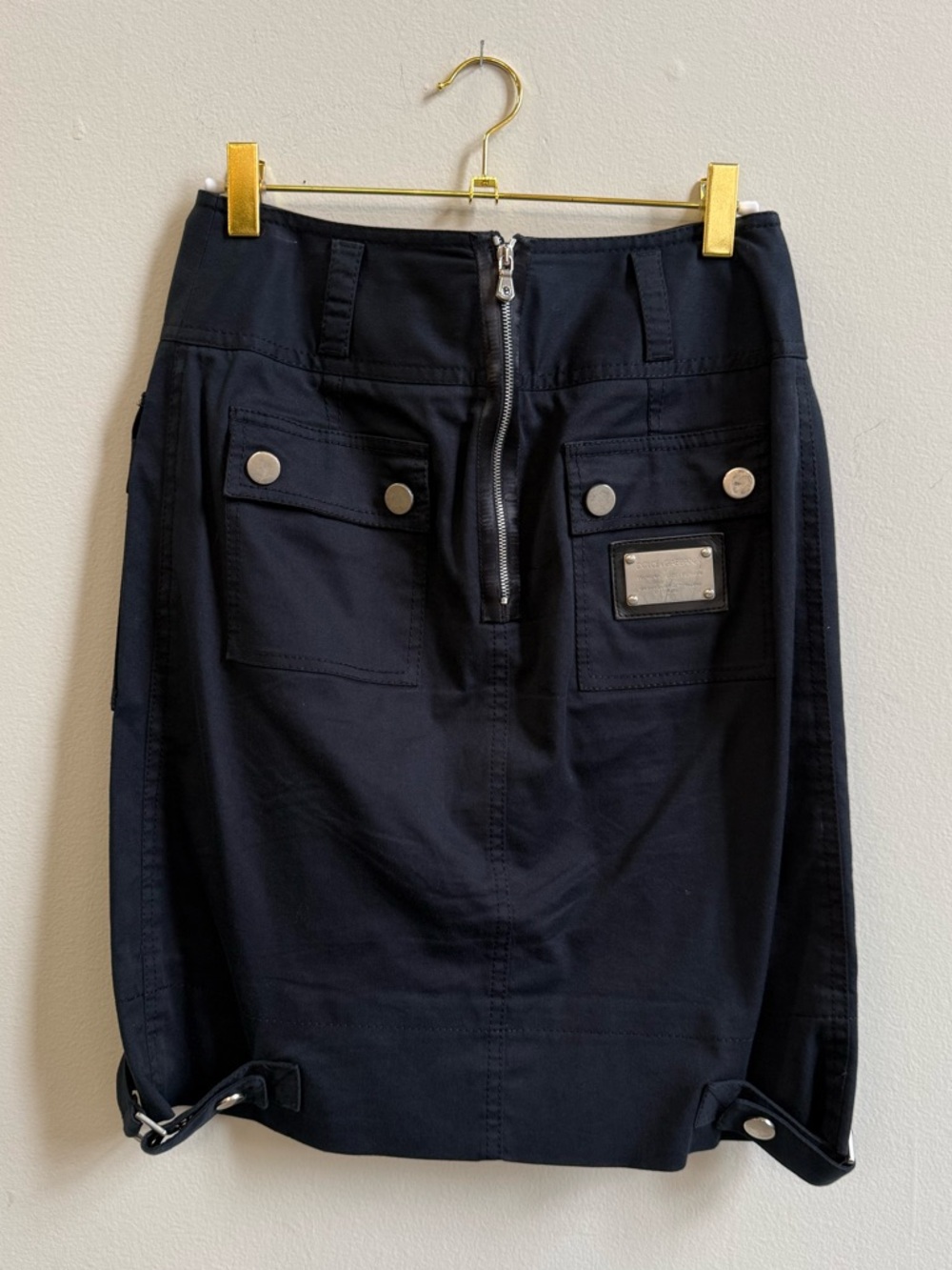DOLCE & GABBANA Cargo Pocket Mini Skirt with Front Zip Size S